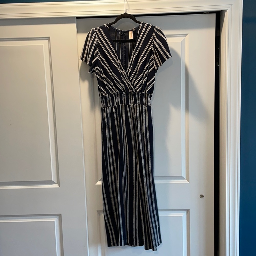 Madewell Blue and White Striped Jumpsuit - Size M